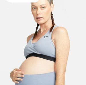 New WO tags Nike Dri Fit Swoosh Maternity/ Nursing sports bra gray size Small